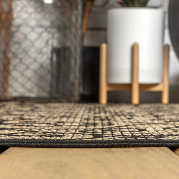 Madrid Vintage Filigree Textured Weave Indoor/outdoor Octagon Rug